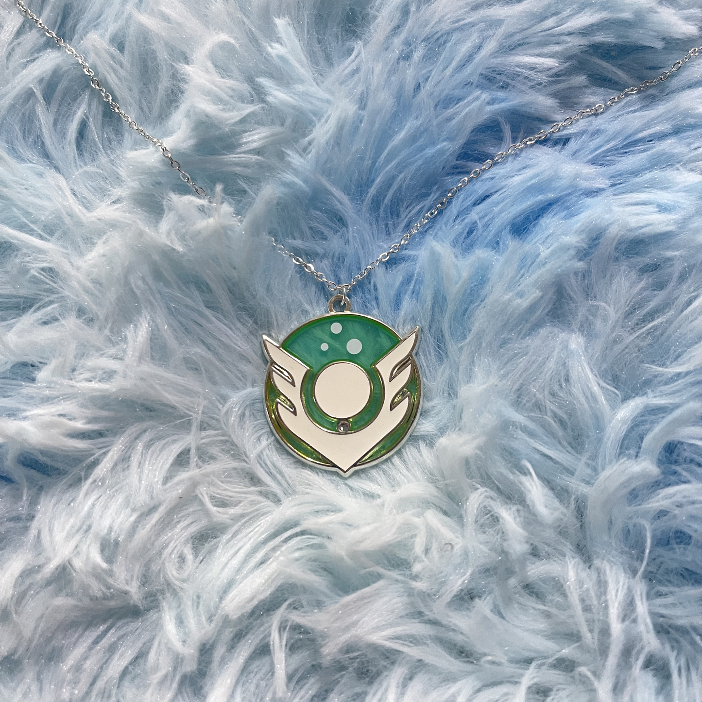 Valorant Sage Necklace Pendant Glow in the Dark Hard Enamel with Stained Glass Hypoallergenic