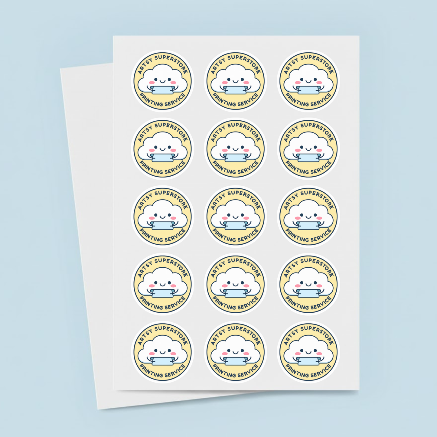 A4 Page of Custom Waterproof Stickers